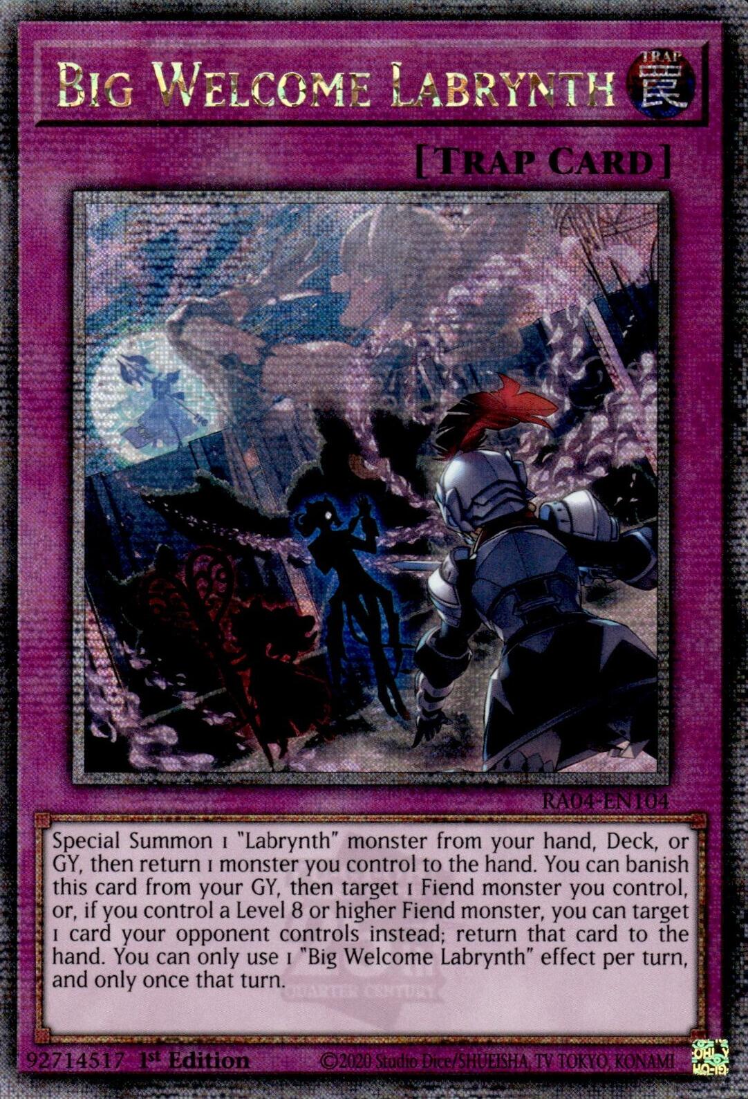 Big Welcome Labrynth [RA04-EN104] Quarter Century Secret Rare | Gaming Infinity