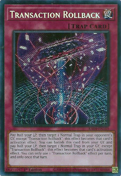 Transaction Rollback [RA04-EN105] Secret Rare | Gaming Infinity