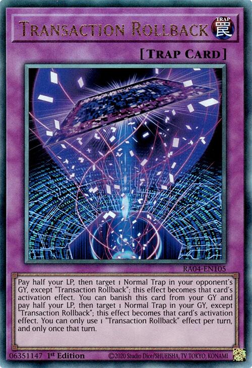 Transaction Rollback [RA04-EN105] Prismatic Ultimate Rare | Gaming Infinity