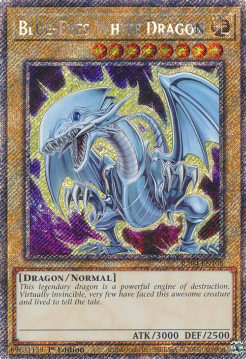 Blue-Eyes White Dragon (7th Art) [RA04-EN108] Platinum Secret Rare | Gaming Infinity