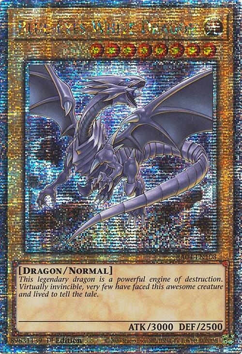 Blue-Eyes White Dragon (8th Art) [RA04-EN108] Quarter Century Secret Rare | Gaming Infinity