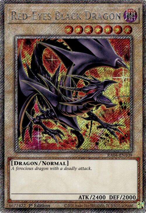 Red-Eyes Black Dragon (8th Art) [RA04-EN109] Platinum Secret Rare | Gaming Infinity