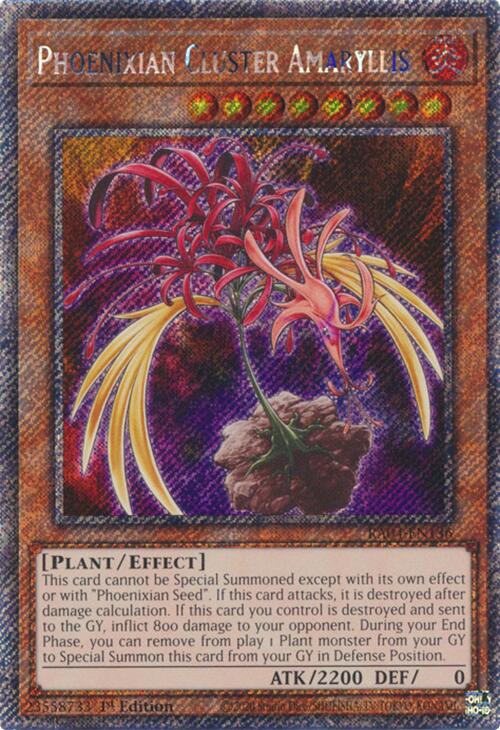 Phoenixian Cluster Amaryllis [RA04-EN136] Platinum Secret Rare | Gaming Infinity