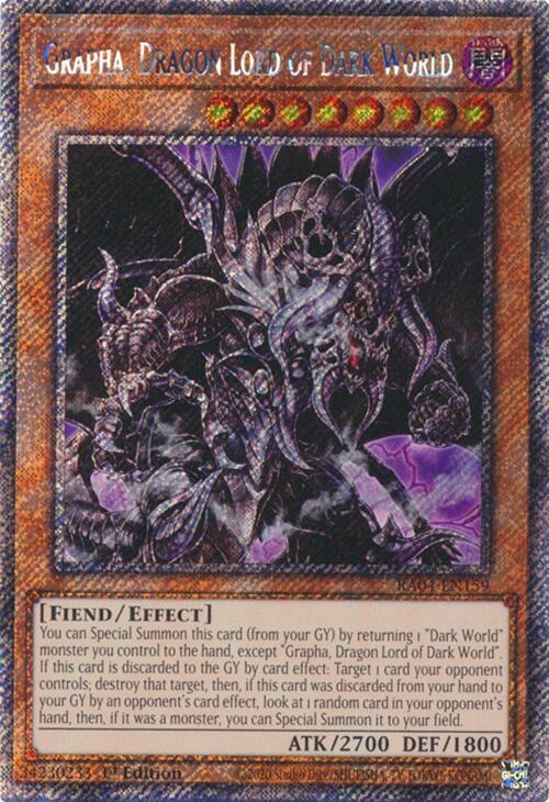 Grapha, Dragon Lord of Dark World [RA04-EN159] Platinum Secret Rare | Gaming Infinity