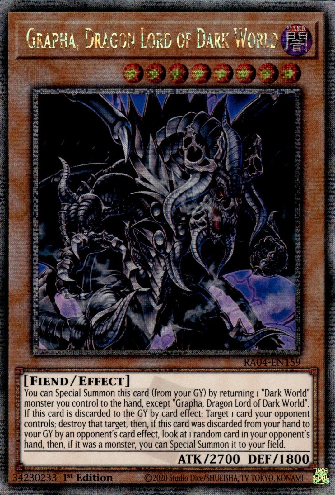 Grapha, Dragon Lord of Dark World [RA04-EN159] Quarter Century Secret Rare | Gaming Infinity