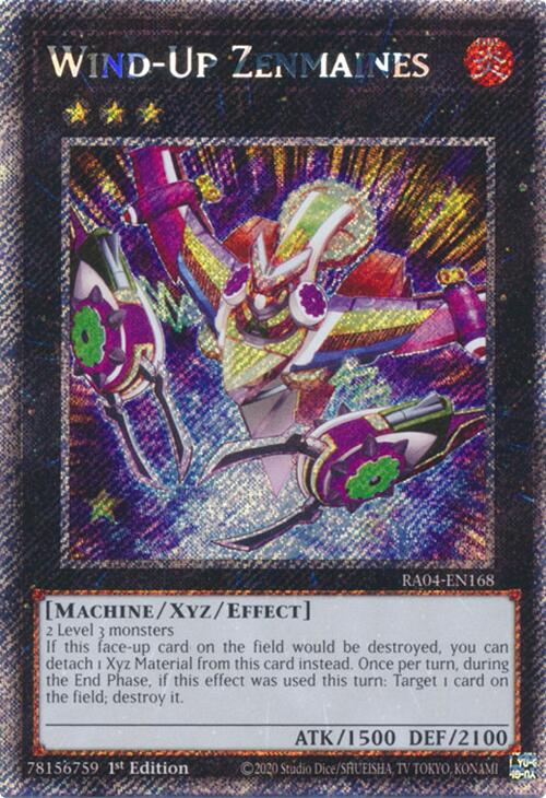 Wind-Up Zenmaines [RA04-EN168] Platinum Secret Rare | Gaming Infinity