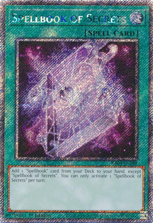 Spellbook of Secrets [RA04-EN189] Platinum Secret Rare | Gaming Infinity
