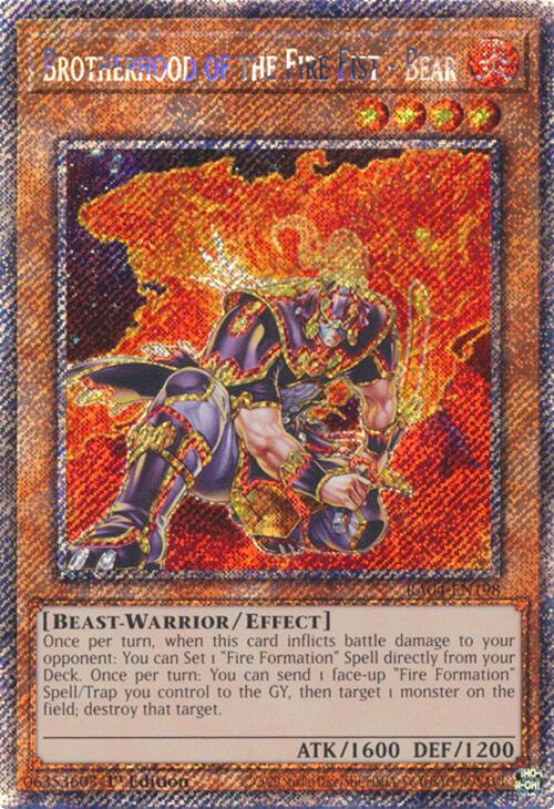 Brotherhood of the Fire Fist - Bear [RA04-EN198] Platinum Secret Rare | Gaming Infinity