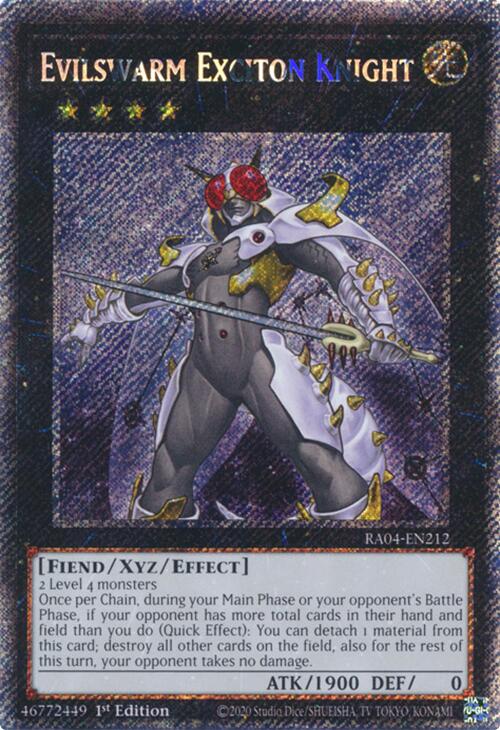 Evilswarm Exciton Knight [RA04-EN212] Platinum Secret Rare | Gaming Infinity