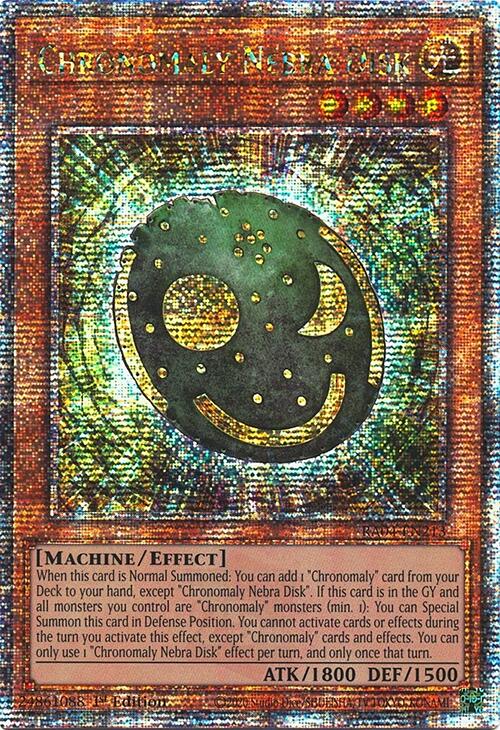 Chronomaly Nebra Disk [RA04-EN213] Quarter Century Secret Rare | Gaming Infinity