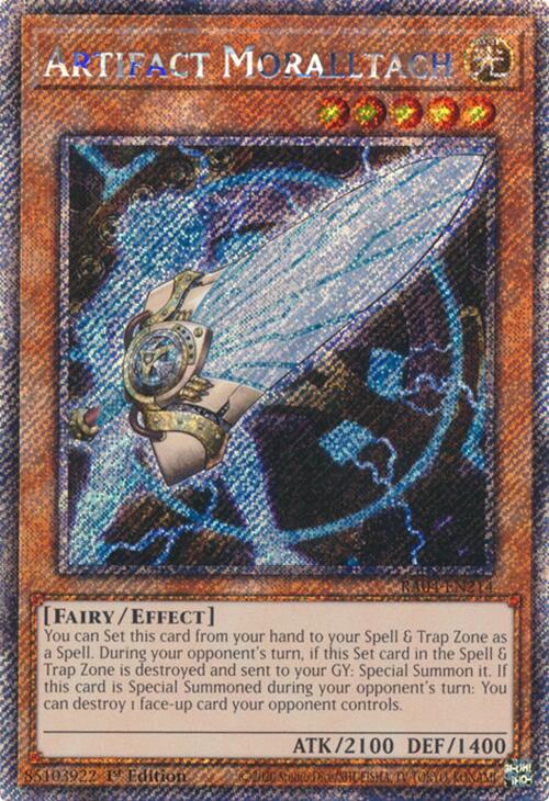 Artifact Moralltach [RA04-EN214] Platinum Secret Rare | Gaming Infinity
