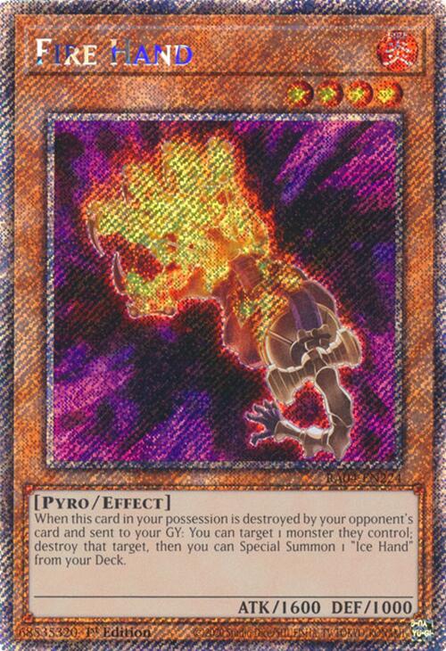 Fire Hand [RA04-EN224] Platinum Secret Rare | Gaming Infinity