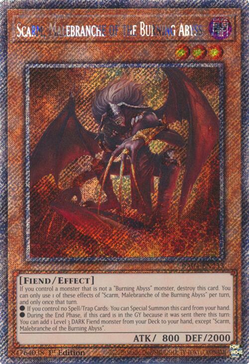 Scarm, Malebranche of the Burning Abyss [RA04-EN233] Platinum Secret Rare | Gaming Infinity