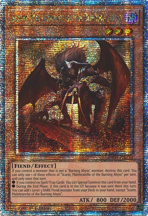 Scarm, Malebranche of the Burning Abyss [RA04-EN233] Quarter Century Secret Rare | Gaming Infinity