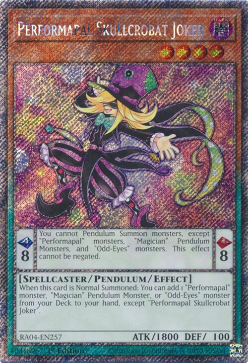 Performapal Skullcrobat Joker [RA04-EN257] Platinum Secret Rare | Gaming Infinity