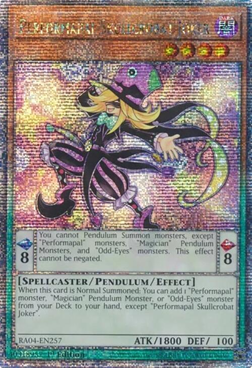 Performapal Skullcrobat Joker [RA04-EN257] Quarter Century Secret Rare | Gaming Infinity