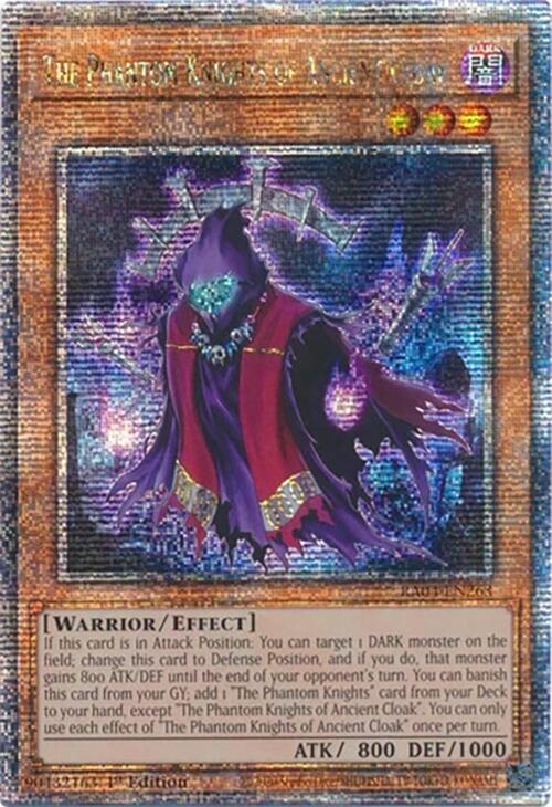 The Phantom Knights of Ancient Cloak [RA04-EN263] Quarter Century Secret Rare | Gaming Infinity