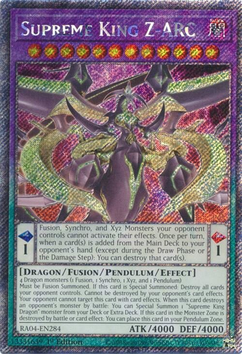Supreme King Z-ARC [RA04-EN284] Platinum Secret Rare | Gaming Infinity