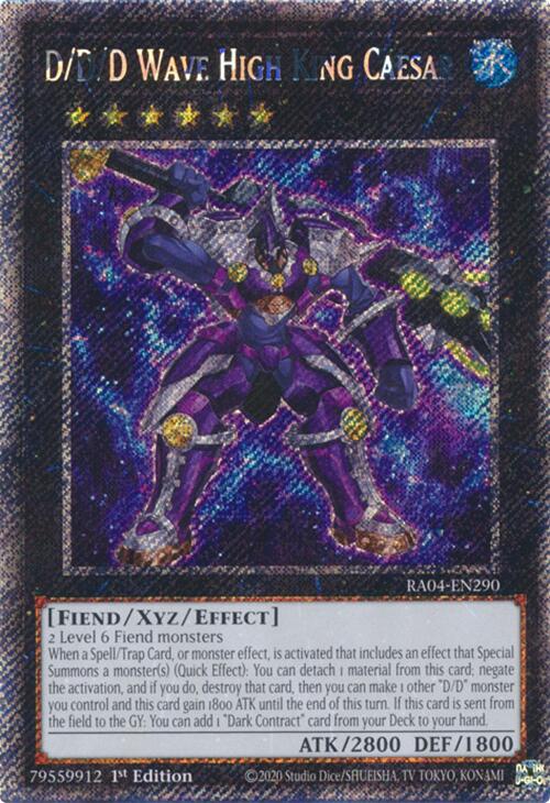 D/D/D Wave High King Caesar [RA04-EN290] Platinum Secret Rare | Gaming Infinity