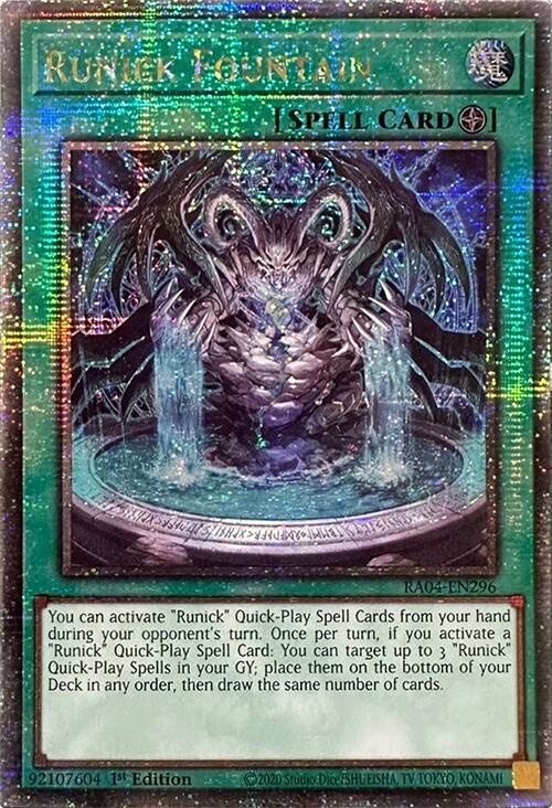 Runick Fountain [RA04-EN296] Quarter Century Secret Rare | Gaming Infinity