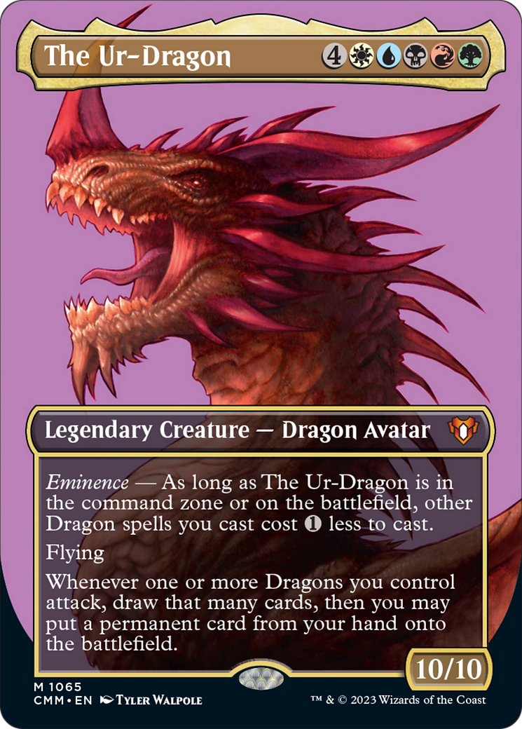 The Ur-Dragon (Borderless Textured Foil Frame Break) [Commander Masters] | Gaming Infinity