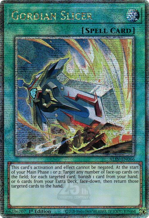Gordian Slicer [ALIN-EN066] Quarter Century Secret Rare | Gaming Infinity