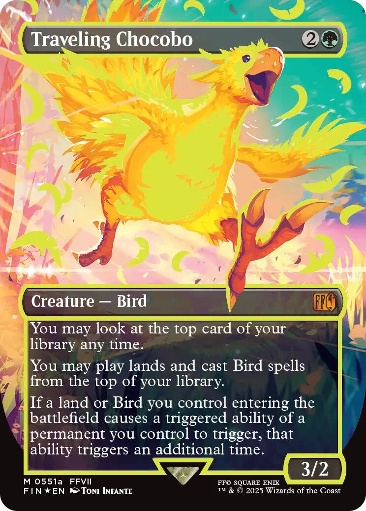 Traveling Chocobo (Borderless) (Neon Ink Yellow) [FINAL FANTASY] | Gaming Infinity
