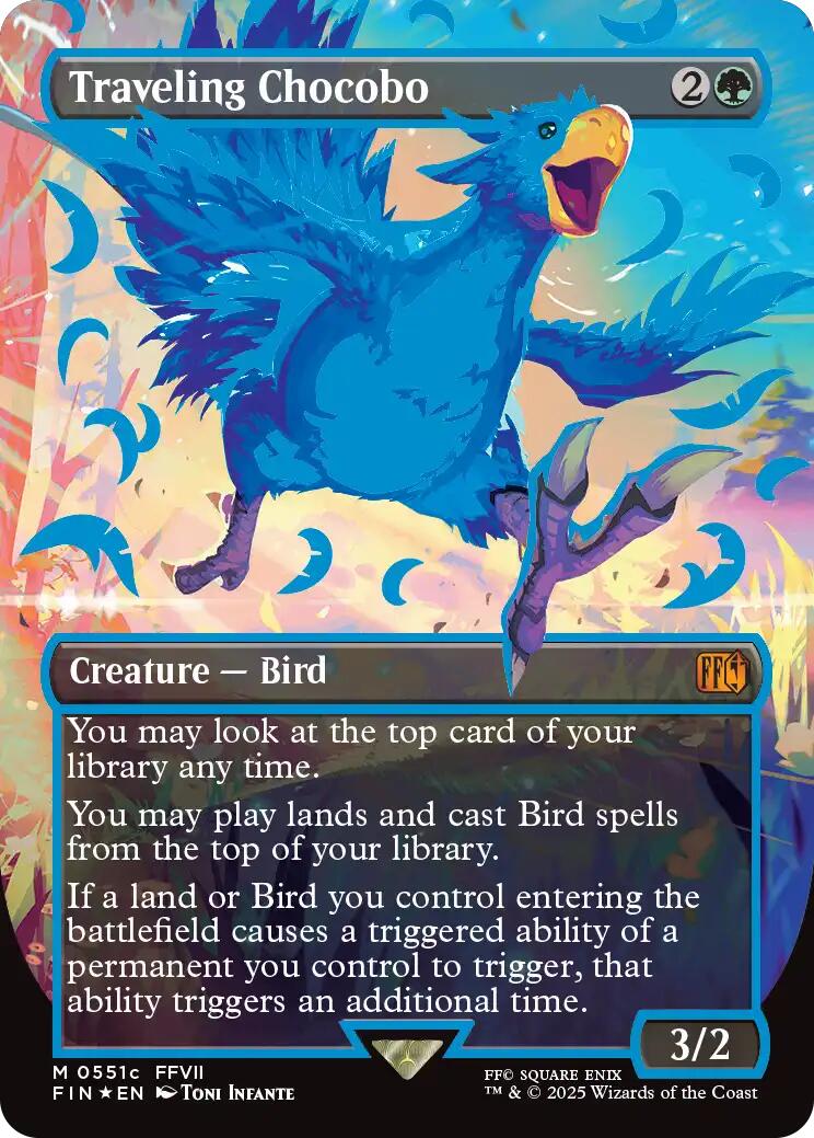Traveling Chocobo (Borderless) (Neon Ink Blue) [FINAL FANTASY] | Gaming Infinity