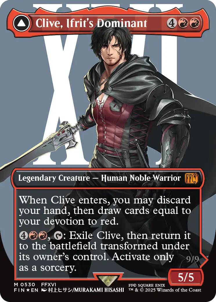 Clive, Ifrit's Dominant // Ifrit, Warden of Inferno (Borderless) (Surge Foil) [FINAL FANTASY] | Gaming Infinity