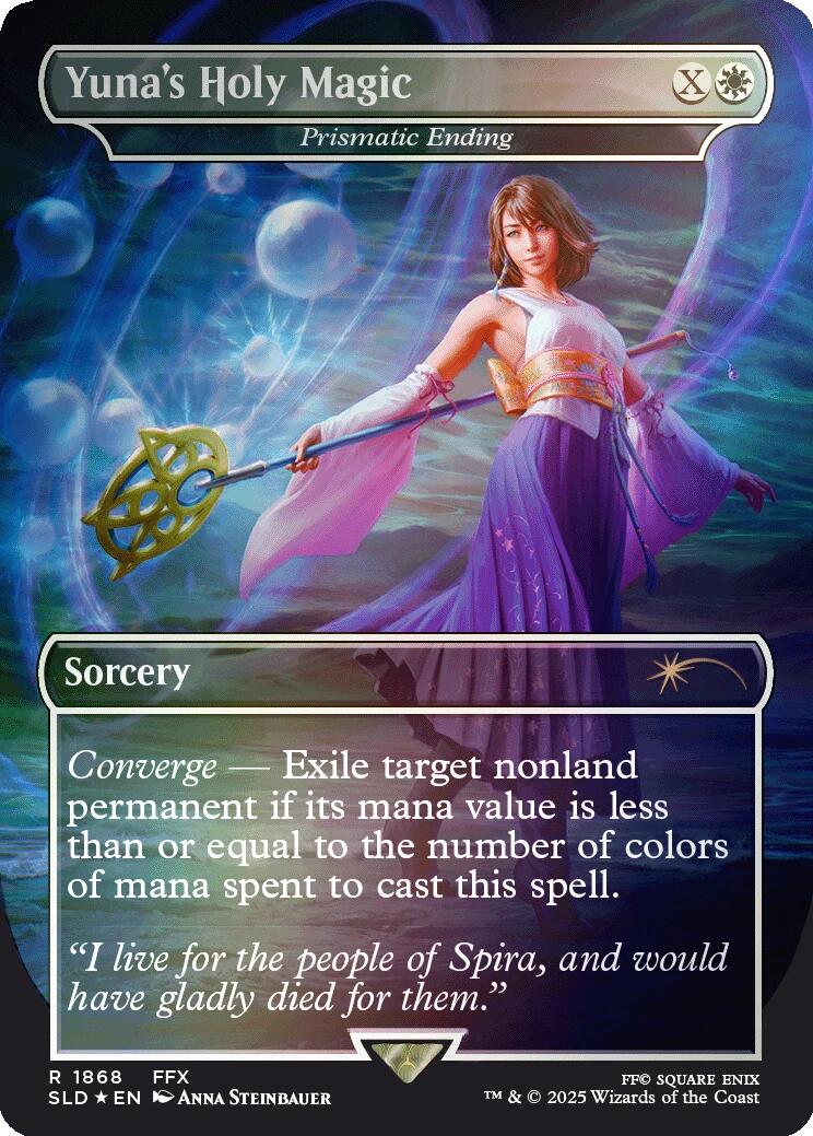 Yuna's Holy Magic - Prismatic Ending (Rainbow Foil) [Secret Lair Drop Series] | Gaming Infinity