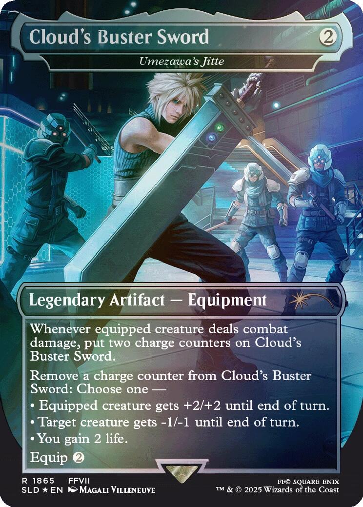 Cloud's Buster Sword - Umezawa's Jitte (Rainbow Foil) [Secret Lair Drop Series] | Gaming Infinity