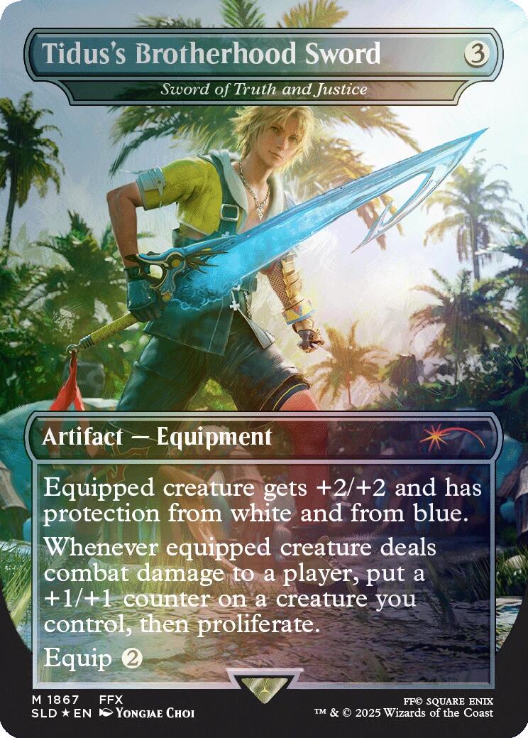 Tidus's Brotherhood Sword - Sword of Truth and Justice (Rainbow Foil) [Secret Lair Drop Series] | Gaming Infinity
