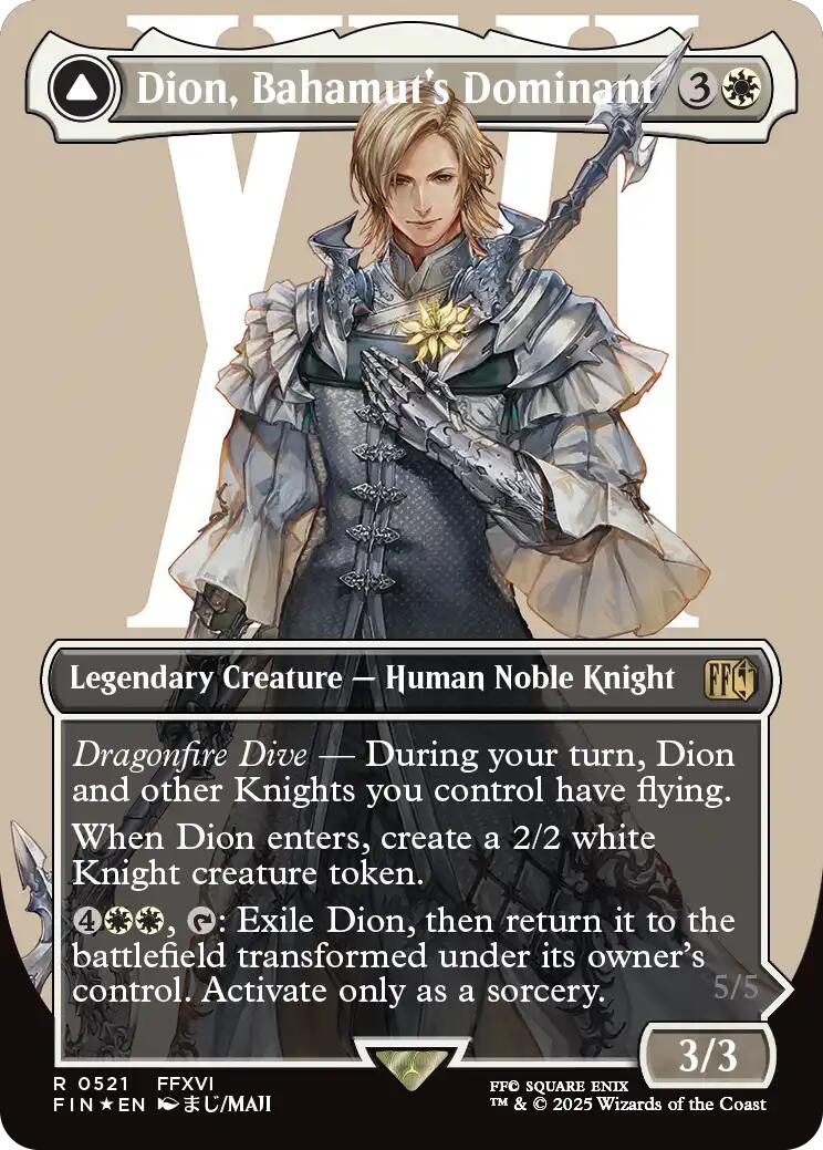 Dion, Bahamut's Dominant // Bahamut, Warden of Light (Borderless) (Surge Foil) [FINAL FANTASY] | Gaming Infinity