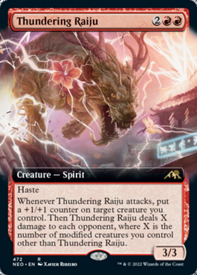 Thundering Raiju (Extended Art) [Kamigawa: Neon Dynasty] | Gaming Infinity