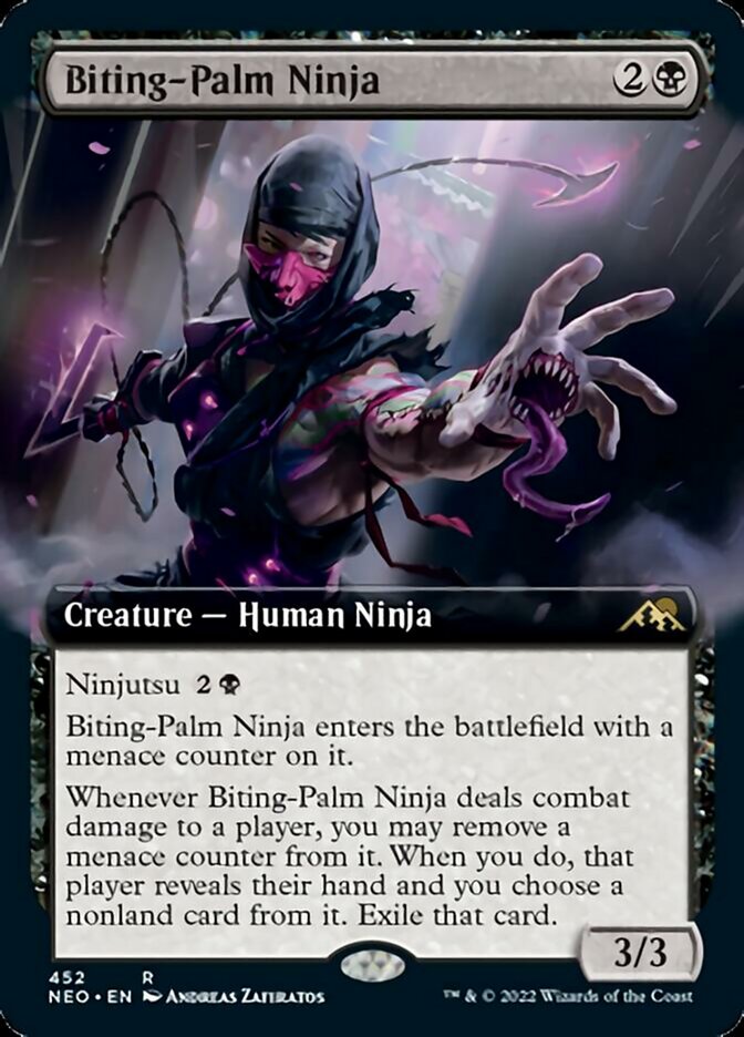 Biting-Palm Ninja (Extended Art) [Kamigawa: Neon Dynasty] | Gaming Infinity