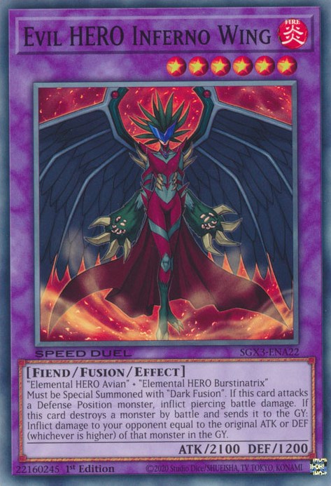 Evil HERO Inferno Wing [SGX3-ENA22] Common | Gaming Infinity