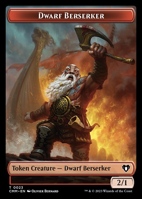 Human Soldier // Dwarf Berserker Double-Sided Token [Commander Masters Tokens] | Gaming Infinity