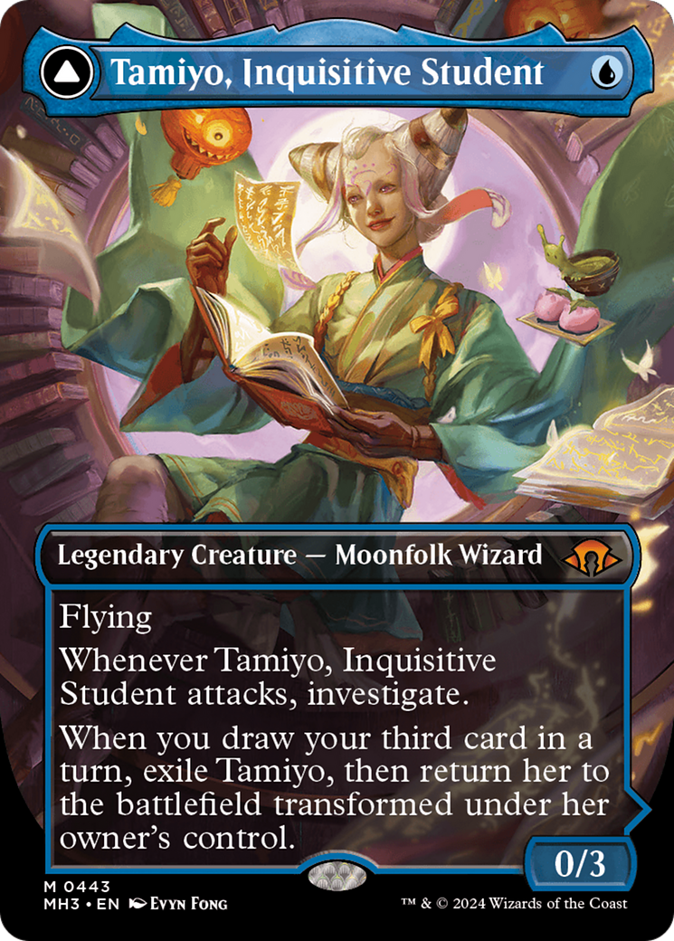 Tamiyo, Inquisitive Student // Tamiyo, Seasoned Scholar (Borderless) [Modern Horizons 3] | Gaming Infinity