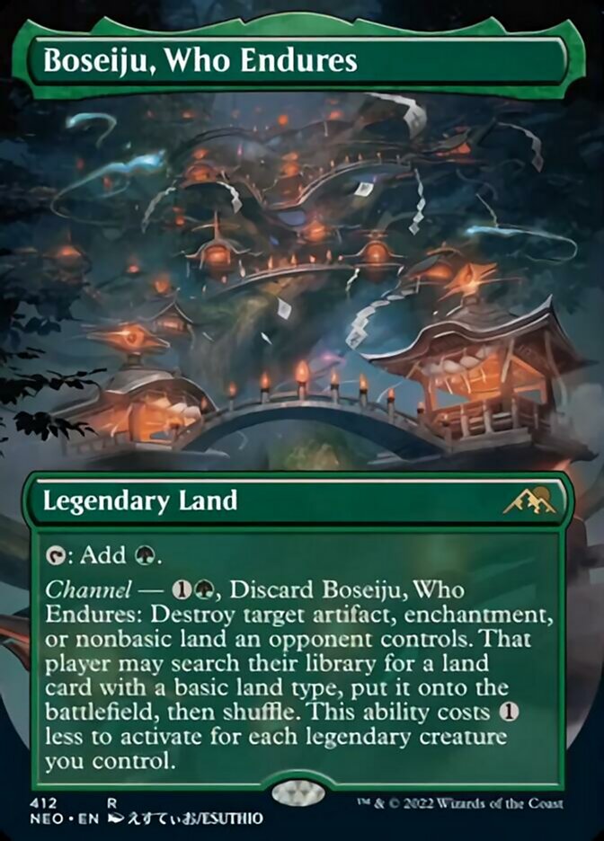 Boseiju, Who Endures (Borderless Alternate Art) [Kamigawa: Neon Dynasty] | Gaming Infinity