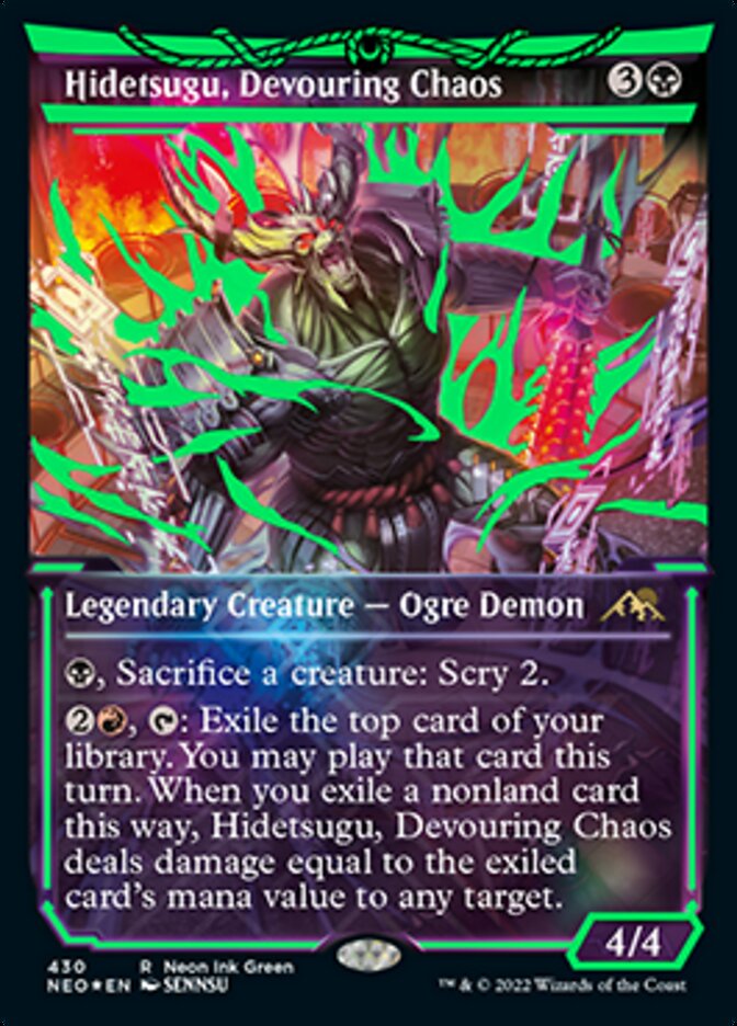 Hidetsugu, Devouring Chaos (Neon Ink Green) [Kamigawa: Neon Dynasty] | Gaming Infinity