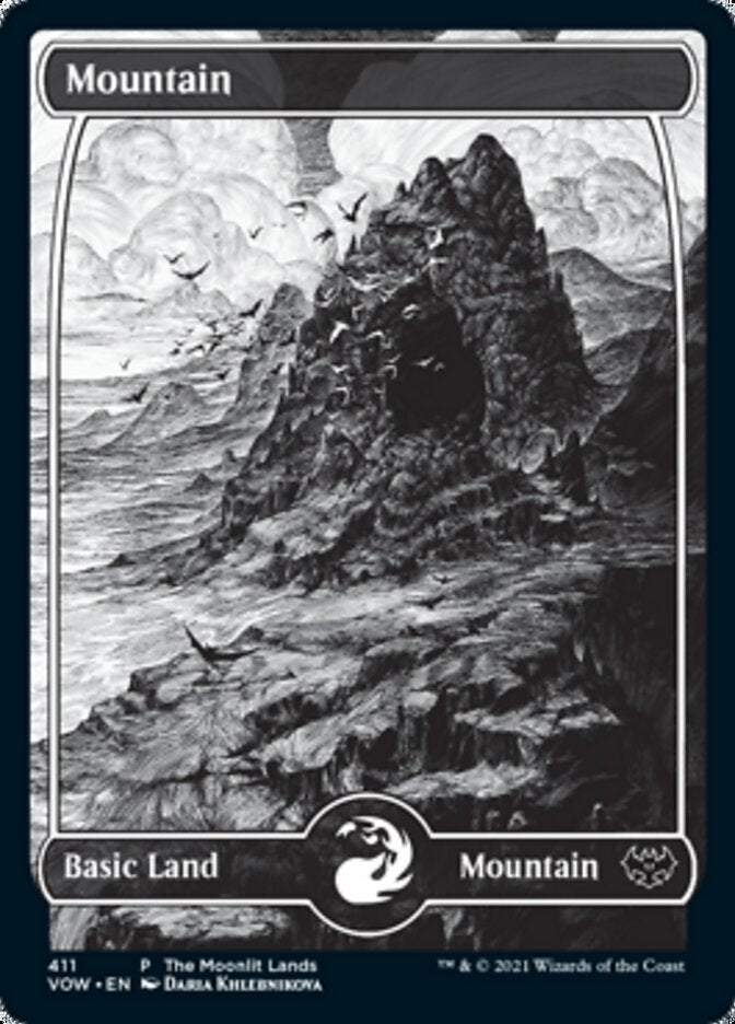 Mountain (The Moonlit Lands) (Foil Etched) [Innistrad: Crimson Vow Promos] | Gaming Infinity