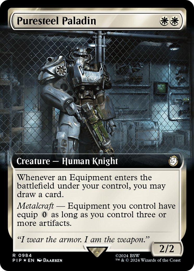 Puresteel Paladin (Extended Art) (Surge Foil) [Fallout] | Gaming Infinity
