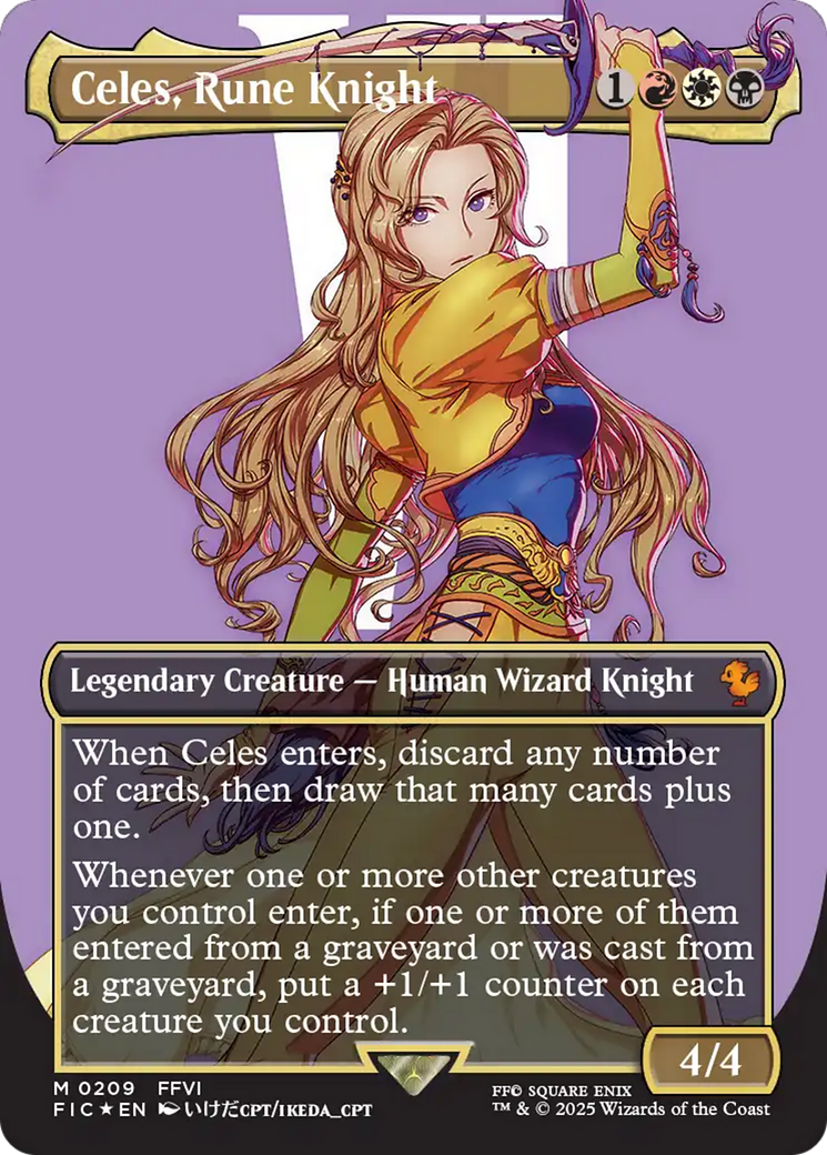 Celes, Rune Knight (Borderless) (Surge Foil) [FINAL FANTASY Commander] | Gaming Infinity