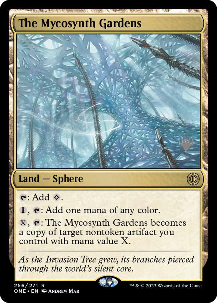 The Mycosynth Gardens (Promo Pack) [Phyrexia: All Will Be One Promos] | Gaming Infinity