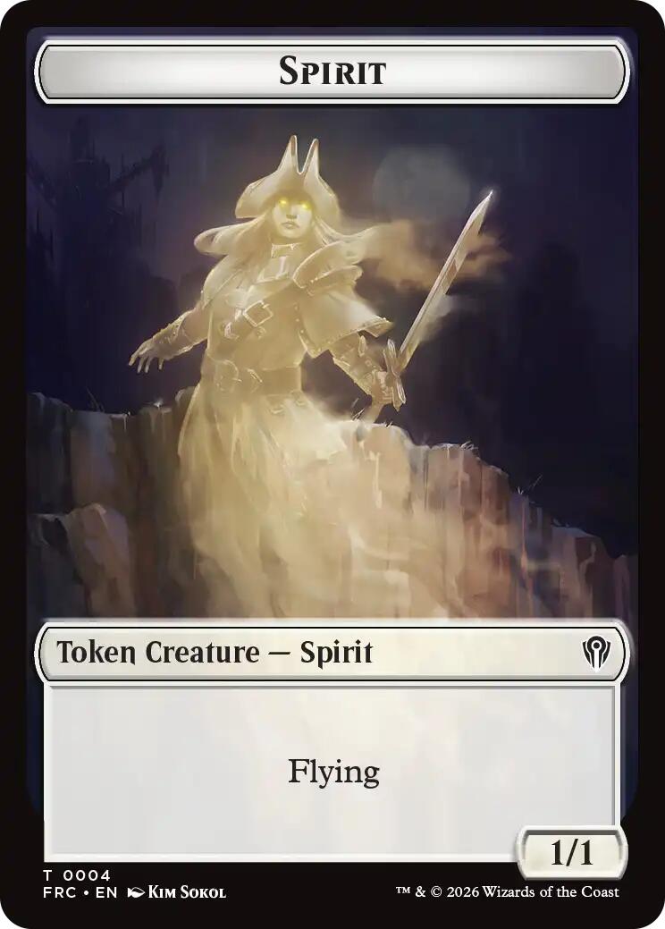 Spirit // Jace Double-Sided Token [Reality Fracture Commander Tokens] | Gaming Infinity