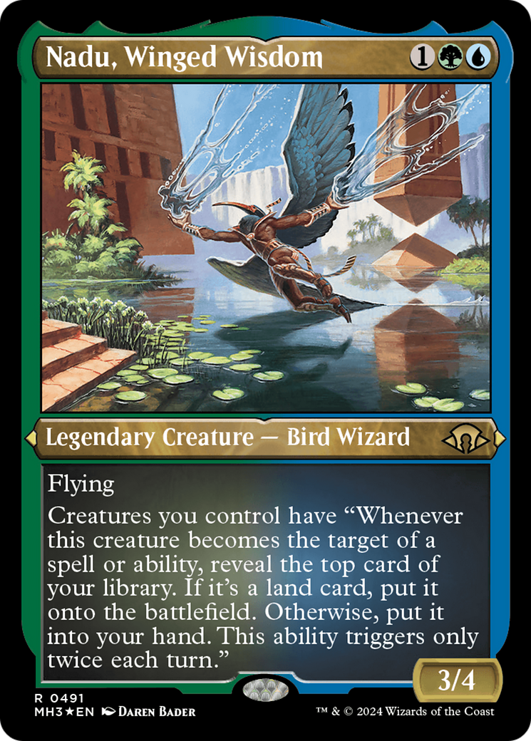 Nadu, Winged Wisdom (Foil Etched) [Modern Horizons 3] | Gaming Infinity