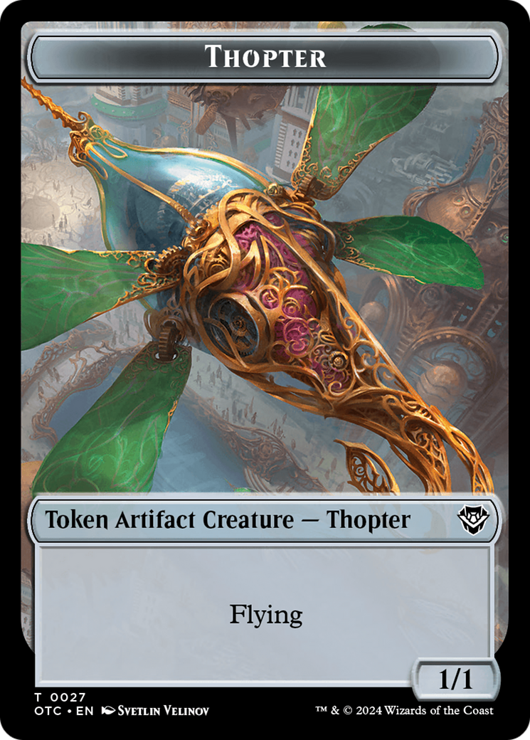 Thopter // Treasure Double-Sided Token [Outlaws of Thunder Junction Commander Tokens] | Gaming Infinity