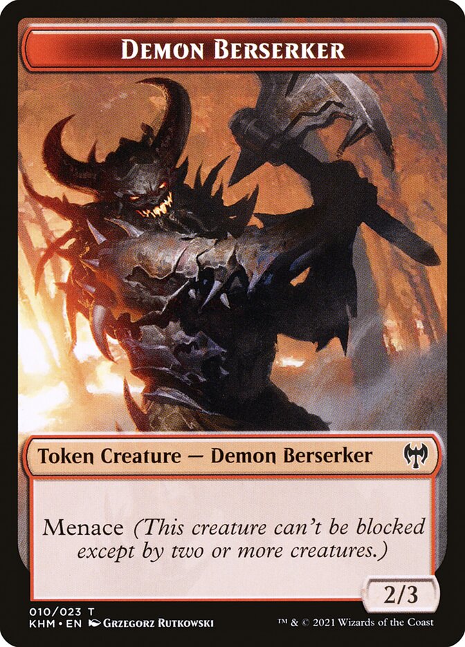 Treasure // Demon Berserker Double-Sided Token [Kaldheim Tokens] | Gaming Infinity