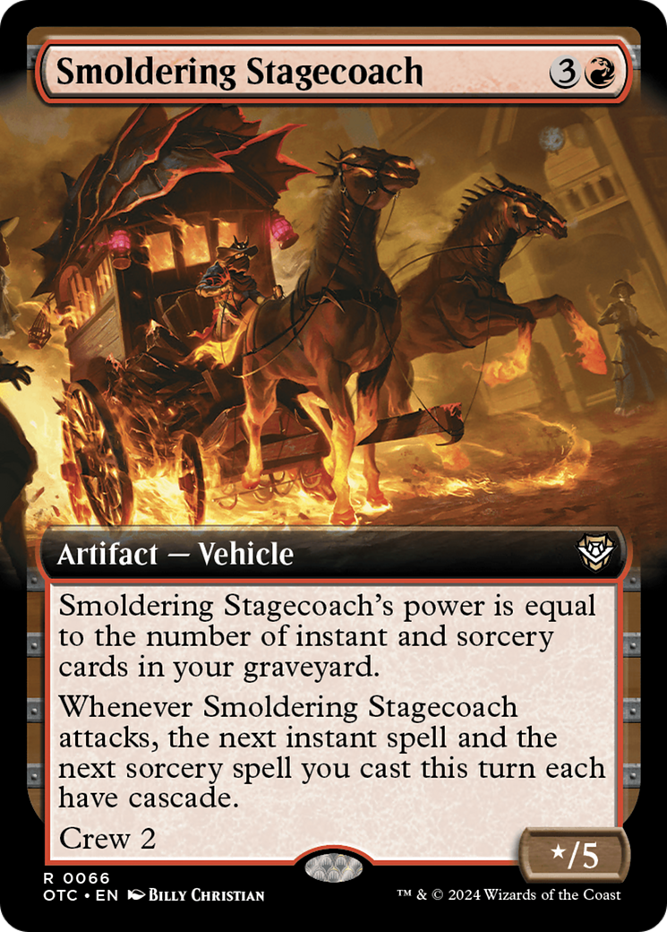 Smoldering Stagecoach (Extended Art) [Outlaws of Thunder Junction Commander] | Gaming Infinity