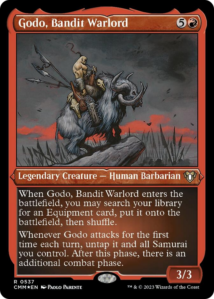 Godo, Bandit Warlord (Foil Etched) [Commander Masters] | Gaming Infinity